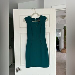 H&M Teal Cap-Sleeve Sheath Dress